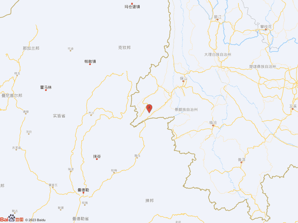 云南德宏州芒市(北緯24.29度,東經(jīng)98.12度)發(fā)生4.0級(jí)地震