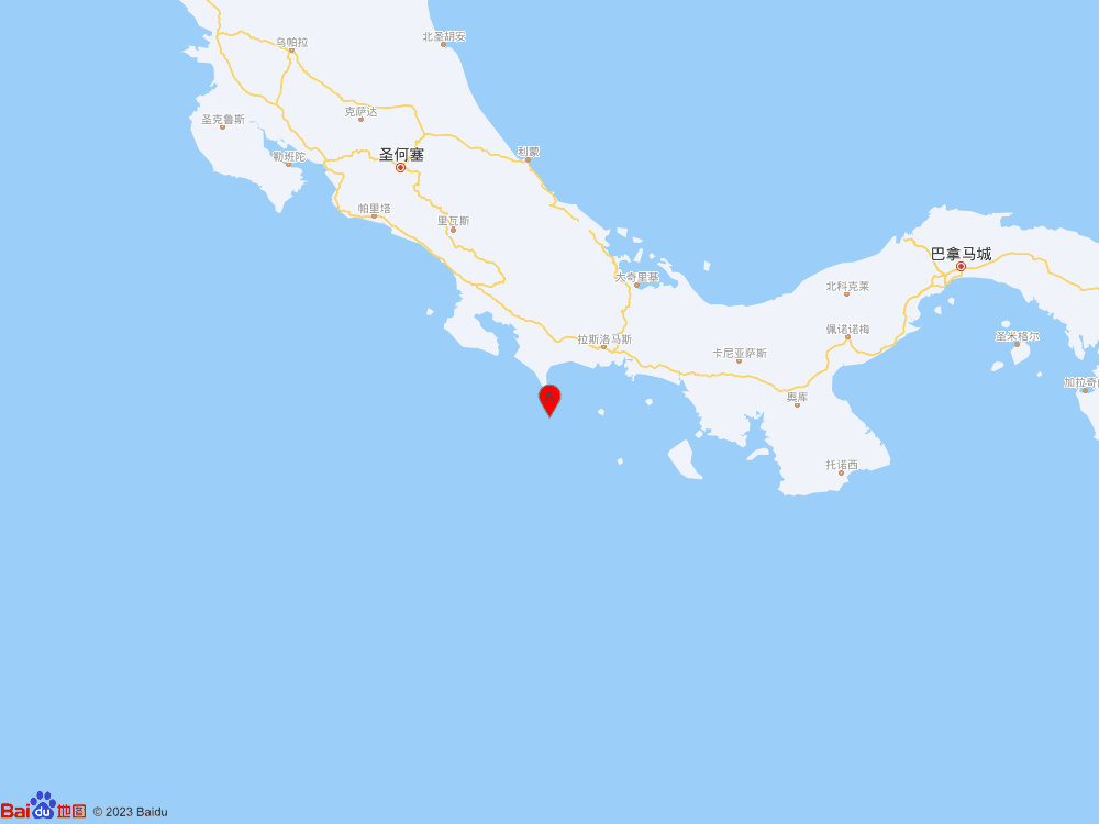 巴拿馬以南海域發生5.4級地震