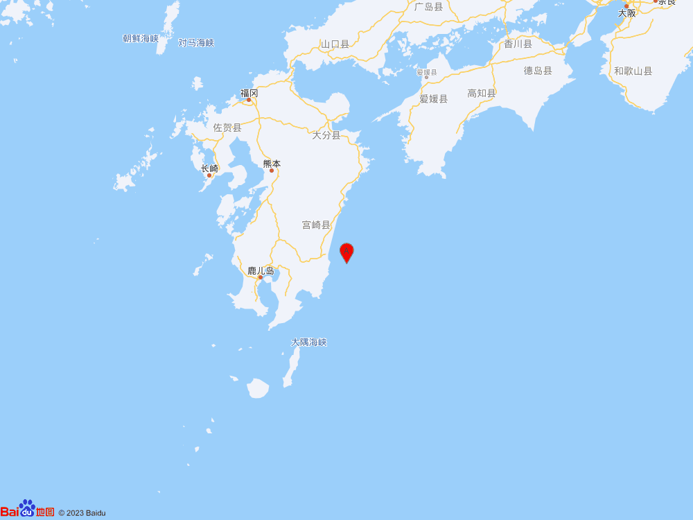 日本九州島附近海域發生7.1級地震