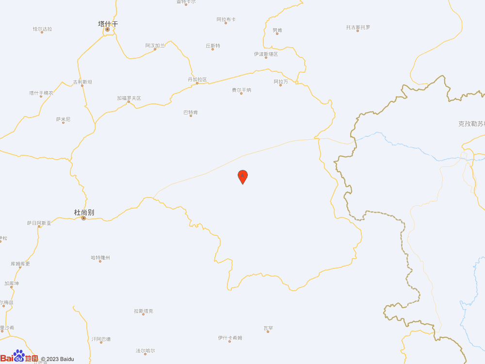 塔吉克斯坦（北緯39.10度，東經(jīng)71.80度）發(fā)生5.0級地震