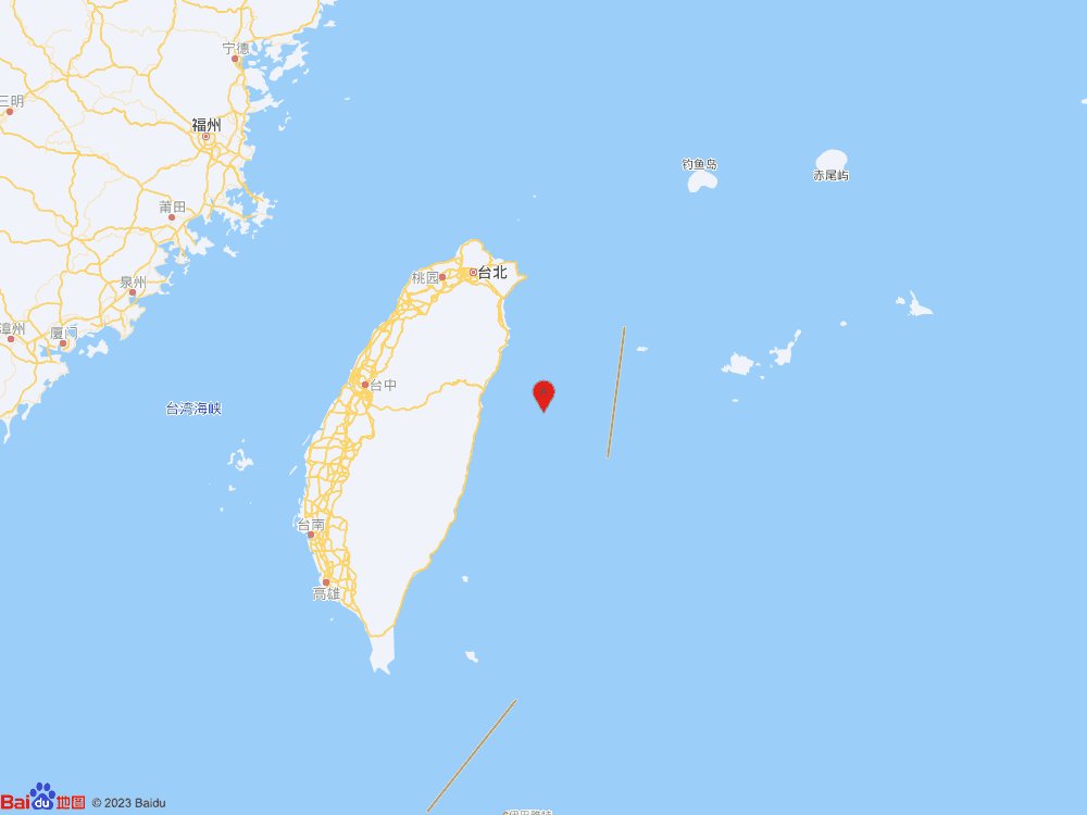 臺灣花蓮縣海域發生4.3級地震